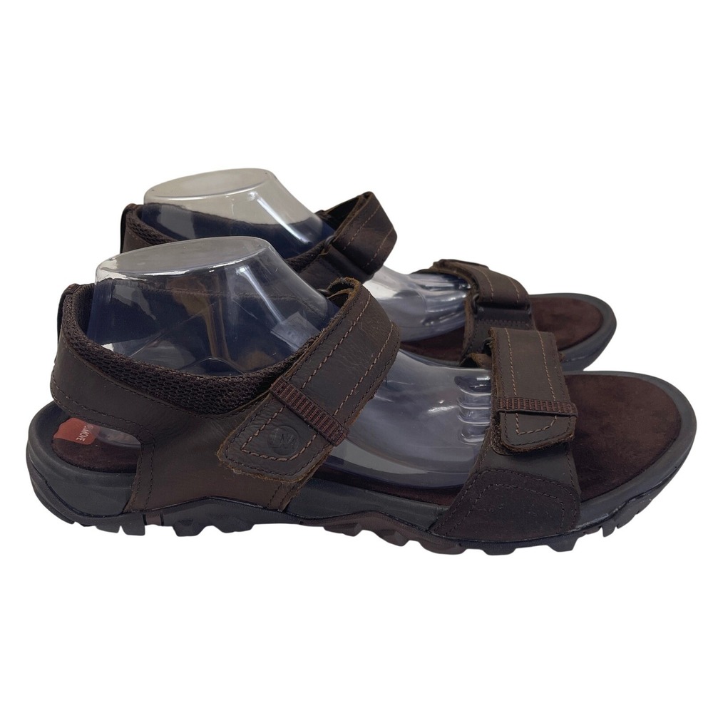 Merrell Telluride Strap Open Toe Sandals Mens 12 Brown Leather Outdoor J71099
